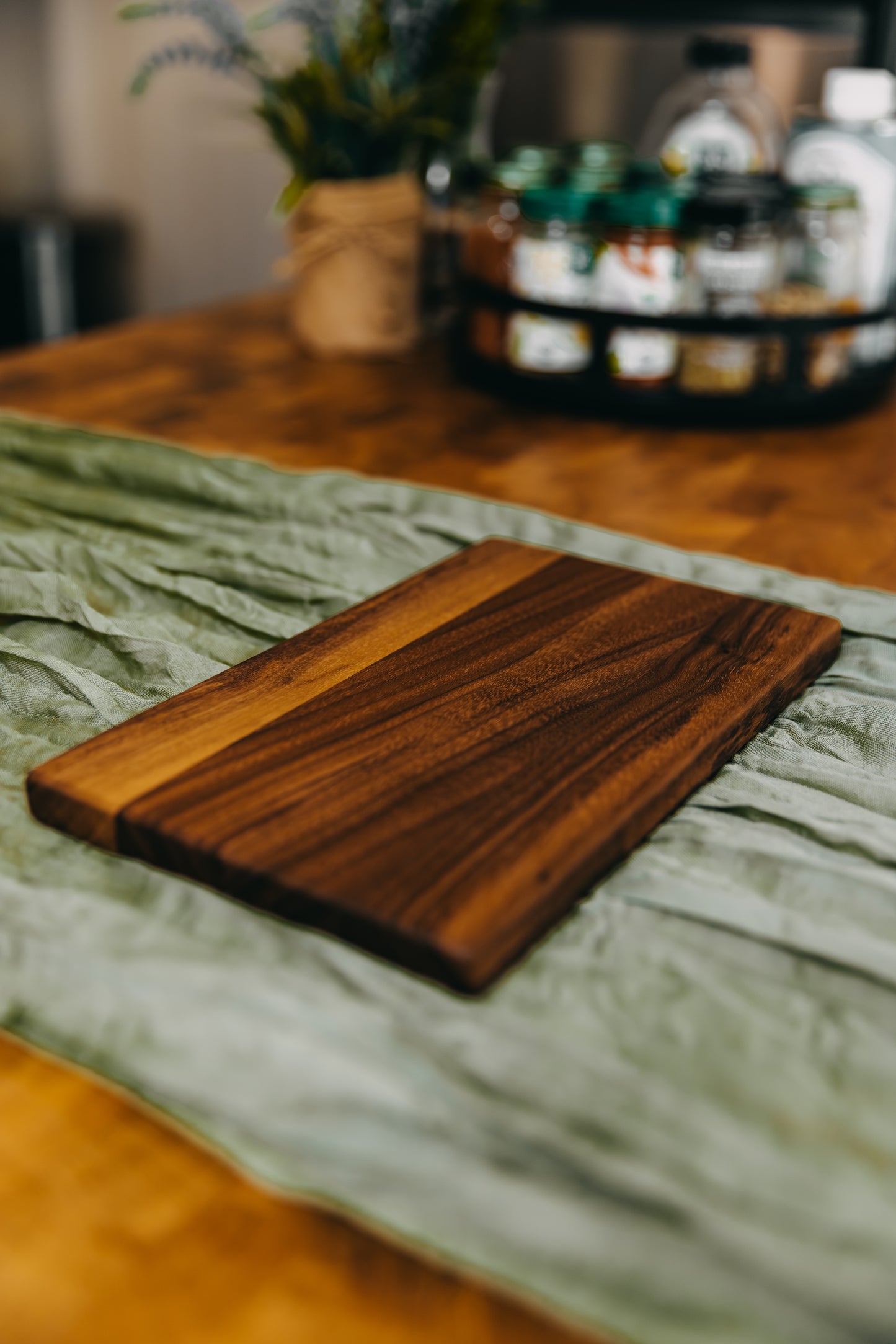 Edge Grain Black Walnut Spice Board - A Forest Goblin Original