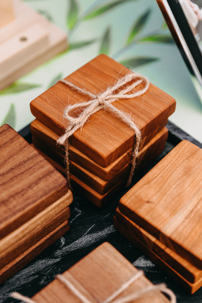 Edge Grain Cherry Coaster