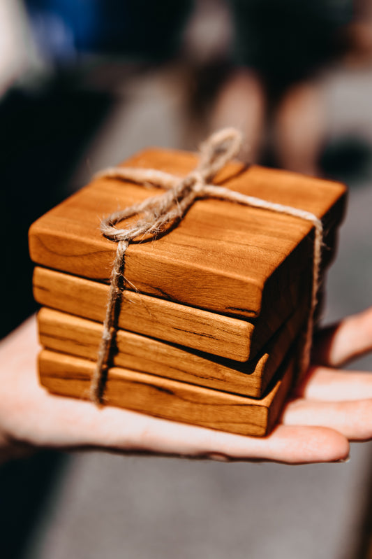 Edge Grain Cherry Coaster